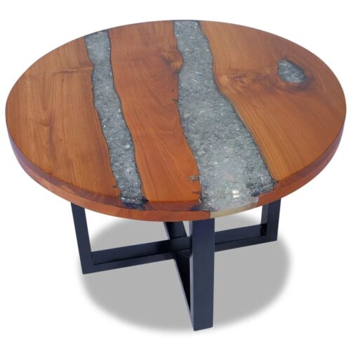 Coffee Table Teak Resin 60cm - Image 11