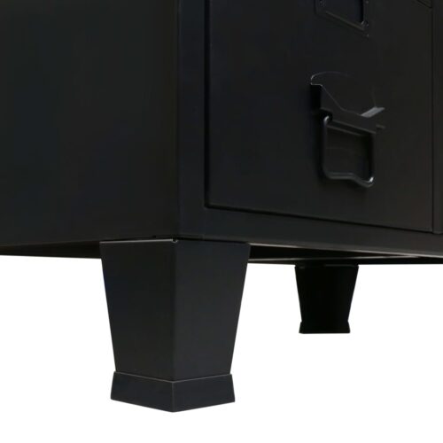Wardrobe Metal Industrial Style 67x35x107cm Black - Image 5