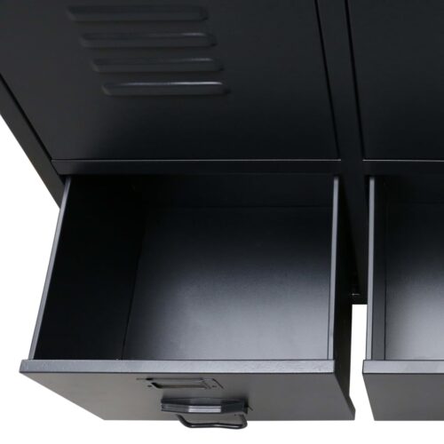 Wardrobe Metal Industrial Style 67x35x107cm Black - Image 8