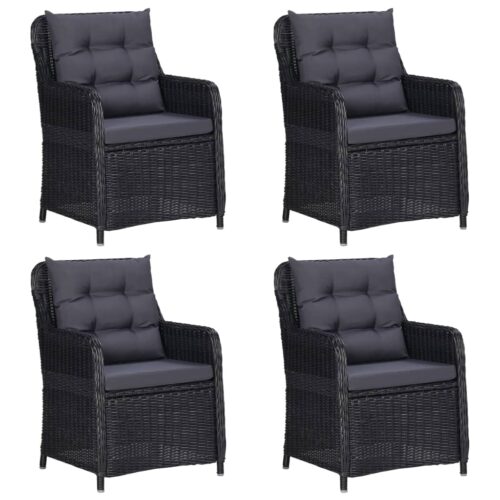 5-Piece Garden Dining Set Black - Image 3