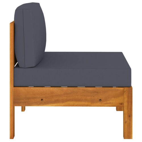 4-Seater Garden Sofa with Dark Grey Cushions Acacia Wood - Image 7