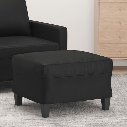 Footstool Black 60x50x41cm Faux Leather - Image 8