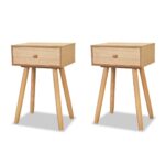 Bedside Tables 2pcs Solid Pinewood 40x30x61cm Brown