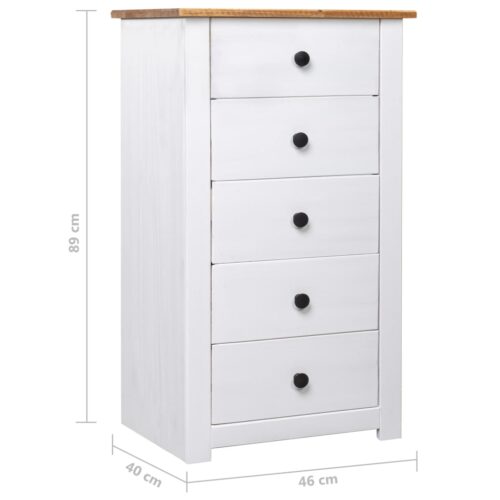 Sideboard White 46x40x89cm Pine Panama Range - Image 9