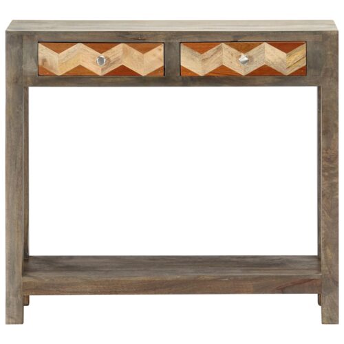 Console Table Grey 86x30x76cm Solid Mango Wood - Image 4