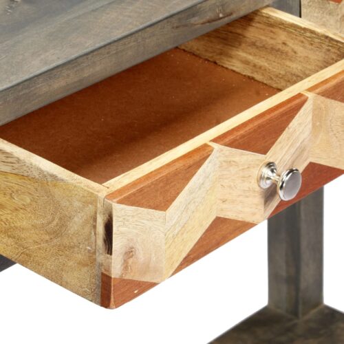 Console Table Grey 86x30x76cm Solid Mango Wood - Image 7