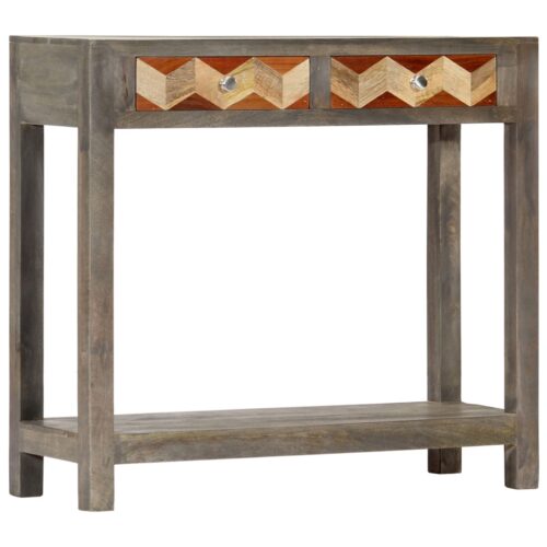 Console Table Grey 86x30x76cm Solid Mango Wood - Image 10