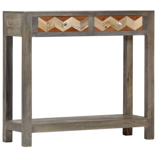 Console Table Grey 86x30x76cm Solid Mango Wood - Image 11