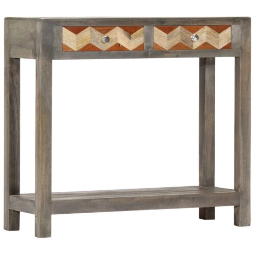 Console Table Grey 86x30x76cm Solid Mango Wood - Image 12