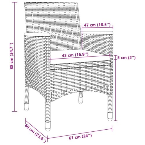 7-Piece Garden Dining Set with Cushions Poly Rattan Wicker Outdoor Patio Furniture Glass - Image 8