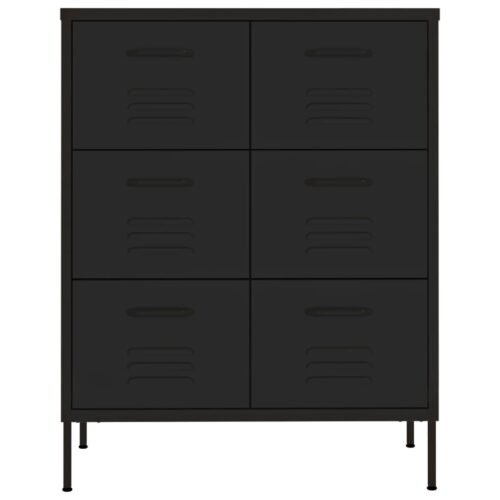 Drawer Cabinet Black 80x35x101.5cm Steel - Image 3