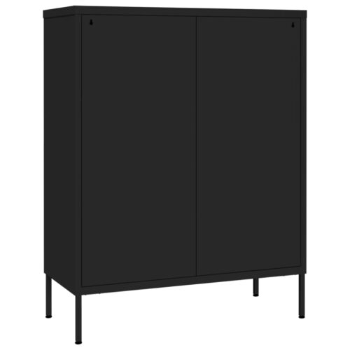 Drawer Cabinet Black 80x35x101.5cm Steel - Image 5