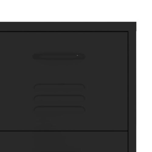 Drawer Cabinet Black 80x35x101.5cm Steel - Image 7