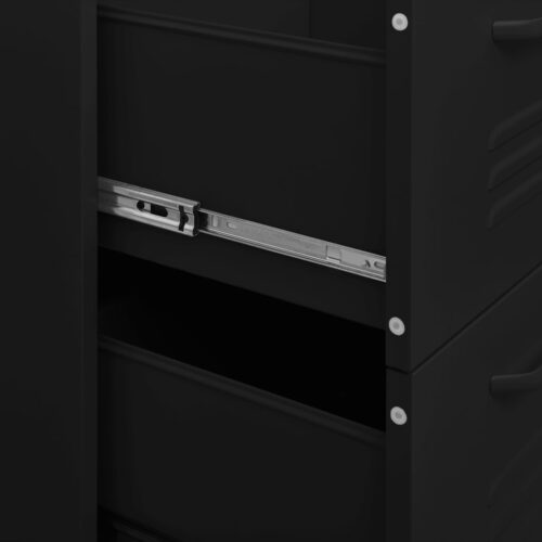 Drawer Cabinet Black 80x35x101.5cm Steel - Image 8
