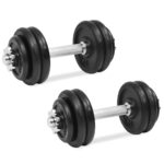 18-Piece Dumbbell Set 30 kg Cast Iron Weight Training Bench Press Home Gym Fitness Exercise