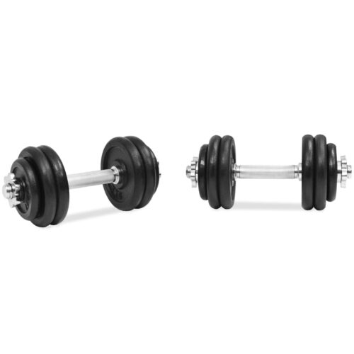 18-Piece Dumbbell Set 30 kg Cast Iron Weight Training Bench Press Home Gym Fitness Exercise - Image 3
