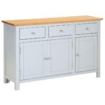 Sideboard 110x33.5x70cm Solid Oak Wood