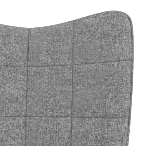 Rocking Chair with a Stool Light Grey Fabric - Image 5