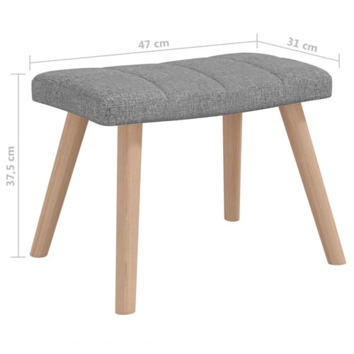 Rocking Chair with a Stool Light Grey Fabric - Image 9