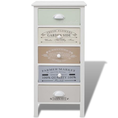 French Storage Cabinet 5 Drawers Wood - Image 3