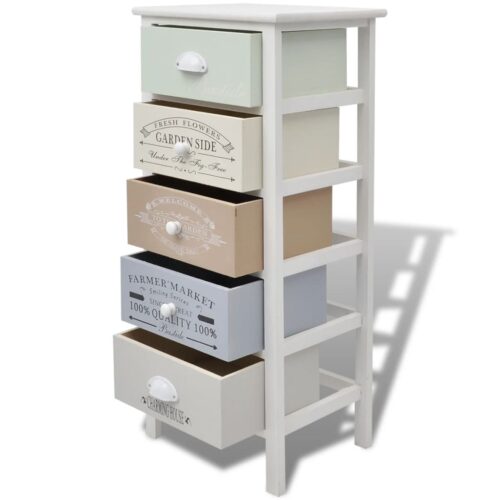 French Storage Cabinet 5 Drawers Wood - Image 4