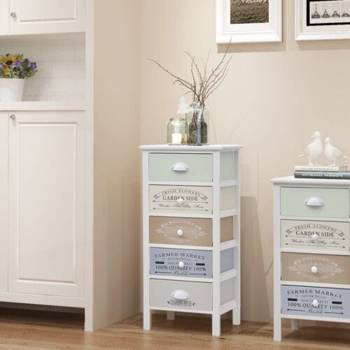 French Storage Cabinet 5 Drawers Wood - Image 8