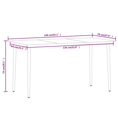 5-Piece Garden Dining Set Black - Image 9