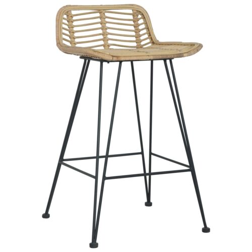 Bar Chairs 2pcs Natural Rattan - Image 2