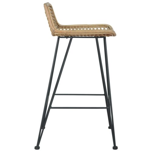 Bar Chairs 2pcs Natural Rattan - Image 4