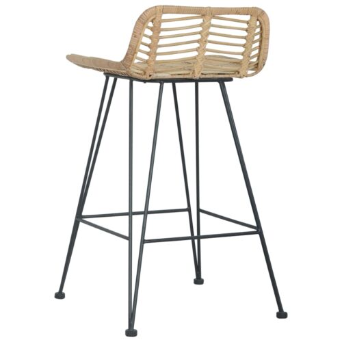 Bar Chairs 2pcs Natural Rattan - Image 5