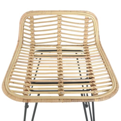 Bar Chairs 2pcs Natural Rattan - Image 6