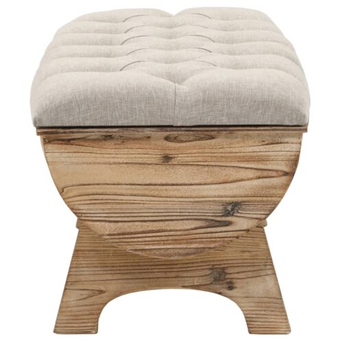 Rustic Wood Timber Storage Bench Bed End Ottoman Linen Box Cushion Seat 103x51x44cm - Image 3