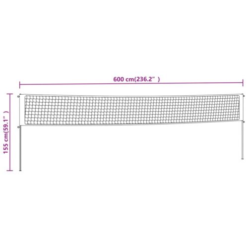 Badminton Net Yellow Black 600x155cm PE Fabric - Image 8
