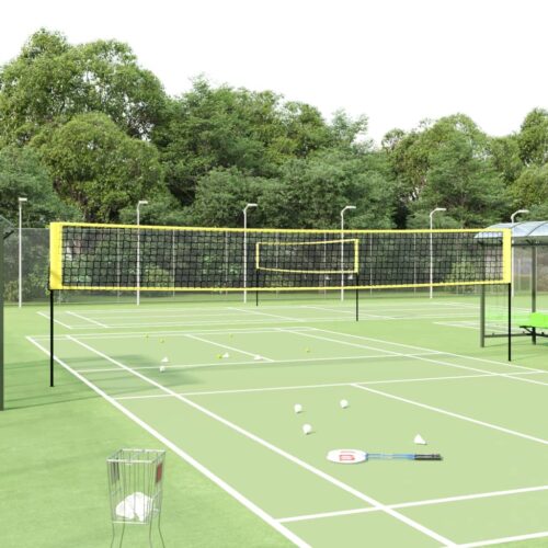 Badminton Net Yellow Black 600x155cm PE Fabric - Image 9