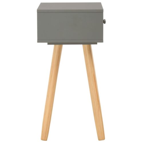 Bedside Tables 2pcs Grey Solid Pinewood - Image 6