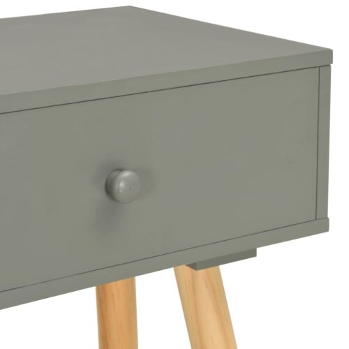 Bedside Tables 2pcs Grey Solid Pinewood - Image 8