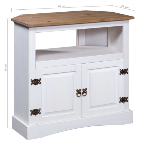 Console Table Mexican Pine Corona Range White 80x43x78cm - Image 5