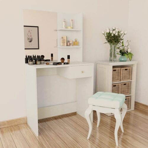 Dressing Table Engineered Wood 75x40x141cm White - Image 6