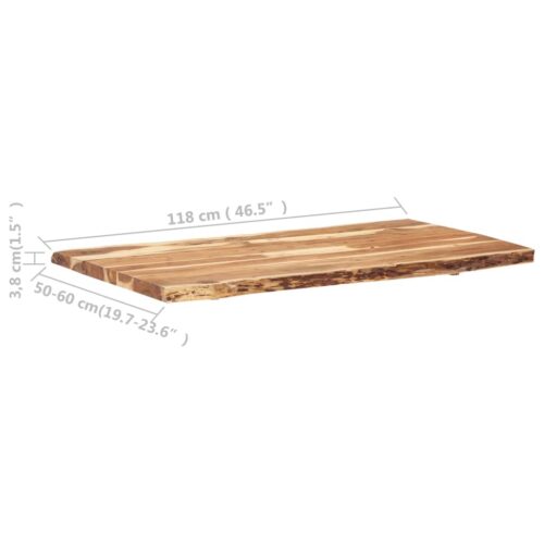 Acacia Wood Timber Table Top DIY Desk Panel Plank Board Parts 118x(50-60)x3.8cm - Image 4