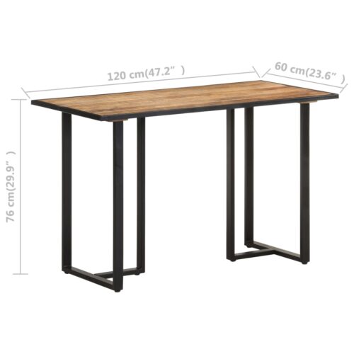 Dining Table 120cm Rough Mango Wood - Image 6
