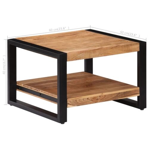 Coffee Table 60x60x40cm Solid Acacia Wood - Image 8