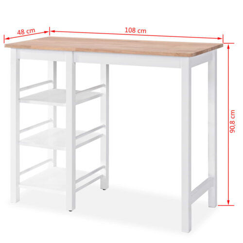 Bar Set 3 Pieces MDF White - Image 8