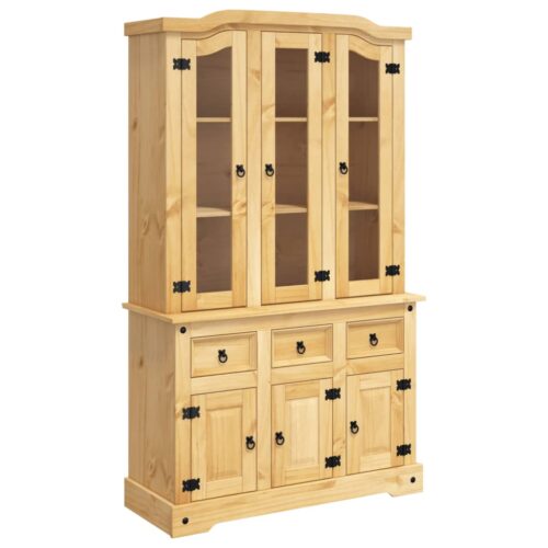 Highboard Corona Brown 112x43x196cm Solid Wood Mexican Pine