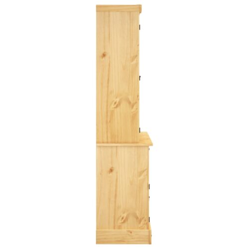 Highboard Corona Brown 112x43x196cm Solid Wood Mexican Pine - Image 5