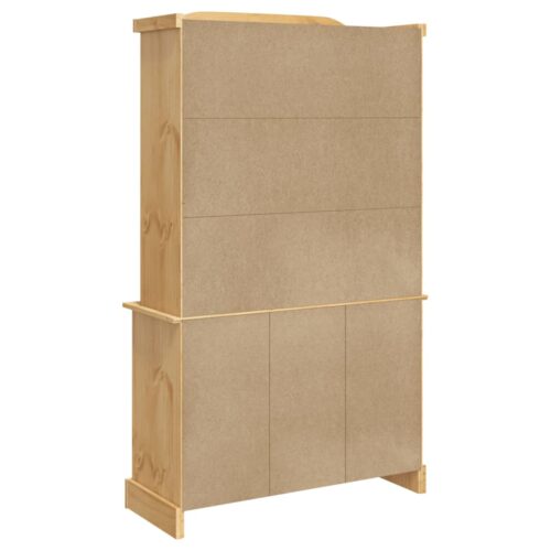 Highboard Corona Brown 112x43x196cm Solid Wood Mexican Pine - Image 6