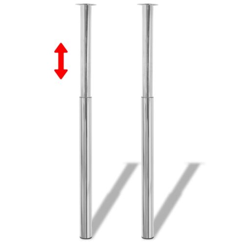 2pcs Telescopic Table Legs Chrome 710mm-1100mm