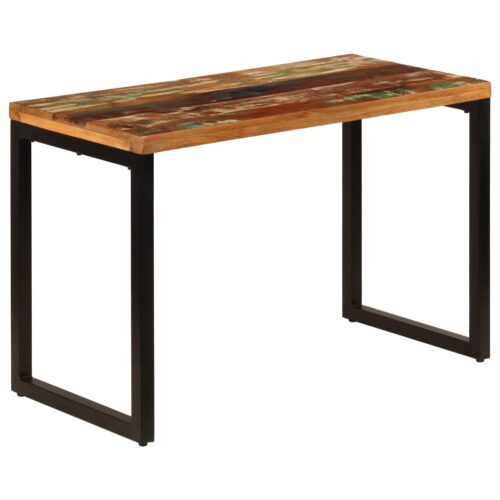 Dining Table 115x55x76cm Solid Reclaimed Wood Steel - Image 10