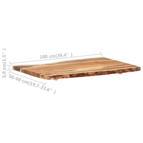 Acacia Wood Timber Table Top DIY Desk Panel Plank Board 100x(50-60)x3.8cm - Image 4