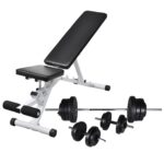 Workout Bench with Barbell Dumbbell Set 60.5 kg