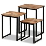 3-Piece Nesting Coffee Table Set Solid Reclaimed Teak